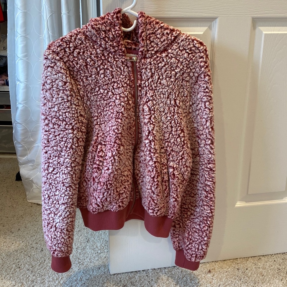 Hippie Love fuzzy zip up